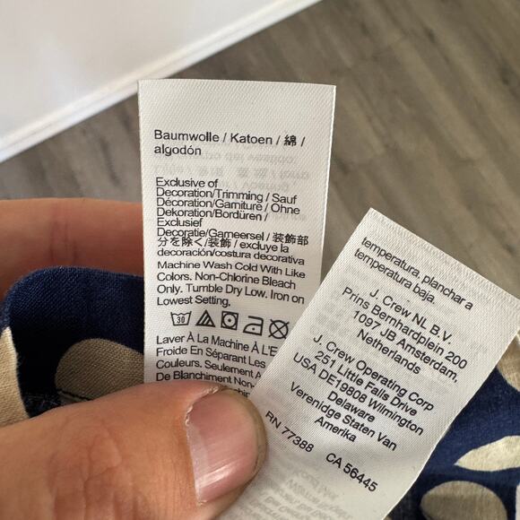 J.Crew Crewcuts Smocked Jumpsuit Girls 10 Navy White Polk Linen Blend One Piece - Picture 8 of 10